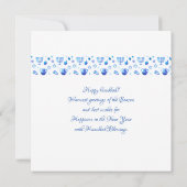 Carte d'ornement bleu tendance du Festival d'Hanou (Dos)