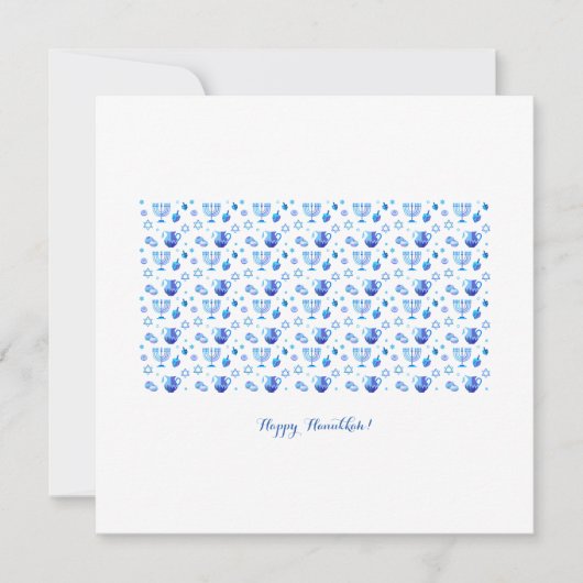 Carte d'ornement bleu tendance du Festival d'Hanou (Devant)