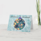 Carte d'ornement de Noël bleu Vintage Aqua (Devant)