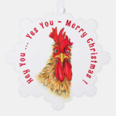 Carte d'ornement de Noël du coq drôle (Recto)