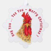 Carte d'ornement de Noël du coq drôle (Verso)