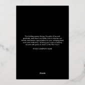 Carte d'ornement de Noël du logo de l'entreprise (Verso)