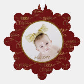 Carte d'ornement de Noël en papier de vacances pho (Verso)