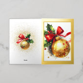 Carte d'ornement de Noël Gold Foil (Mise à l'extérieur)