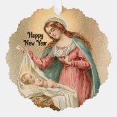 Carte d'ornement de Noël Marie et Jésus (Recto)