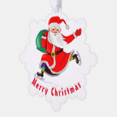Carte d'ornement de Noël Père Noël avec cadeaux (Gauche)