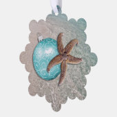 Carte d'ornement de Noël Starfish Beach (Gauche)