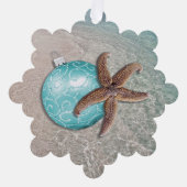 Carte d'ornement de Noël Starfish Beach (Recto)