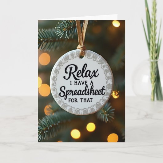 Carte d'ornement de tableur Relax (Devant)