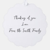 Carte d'ornement en papier collage Zinnia (Verso)