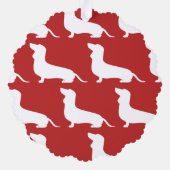 Carte d'ornement en papier de Noël Dachshund (Verso)