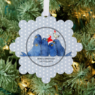 Carte d'ornement papier Festive Sea Lions Watercol