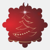 Carte d'ornement rouge sapin de Noël avec étoile (Recto)
