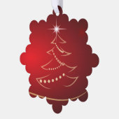 Carte d'ornement rouge sapin de Noël avec étoile (Gauche)