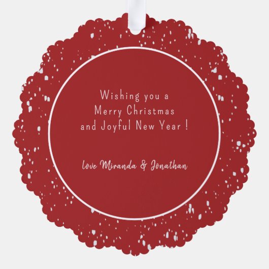 Carte d'ornement rouge simple Faire-part de grosse (Verso)