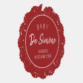 Carte d'ornement rouge simple Faire-part de grosse (Droite)