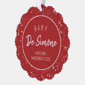 Carte d'ornement rouge simple Faire-part de grosse (Gauche)