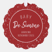 Carte d'ornement rouge simple Faire-part de grosse (Recto)