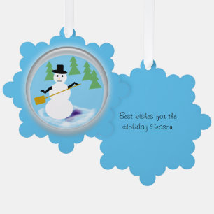 Carte d'ornement - Snowman en service