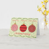 Carte d'ornements de Noël vintage (Fleur jaune)