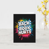 Carte Dos Et Le Corps Blessent Funny Bodybuilder Joke Gy (Fleur jaune)