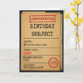 Carte Dossier : Objet d'anniversaire Thème d'espion drôl (Fleur jaune)