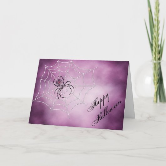 Carte Dot Art Black Widow Spider en Web (Devant)
