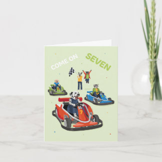 Carte Dotty Chien Âge Sept Go Karting Anniversaire