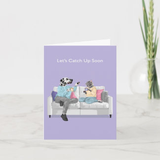 Carte Dotty Chien et Kitty Attrapons-nous bientôt