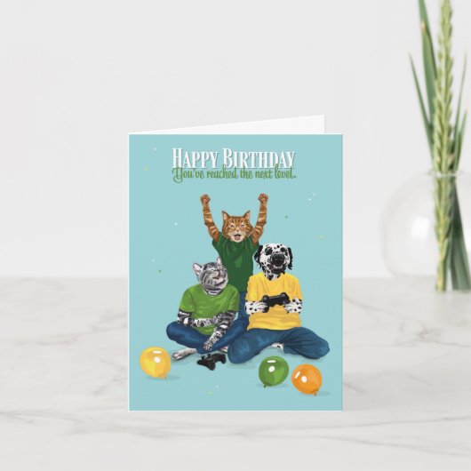 Carte Dotty Dog et Kitty jeu vidéo Niveau suivant Annive (Devant)