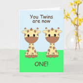 Carte double 1er anniversaire (Fleur jaune)