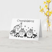 CARTE DOUBLE AMOUR/DOUBLE **FILLES DOUBLES** (Fleur jaune)