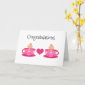 CARTE DOUBLE AMOUR/DOUBLE **FILLES DOUBLES** (Fleur jaune)