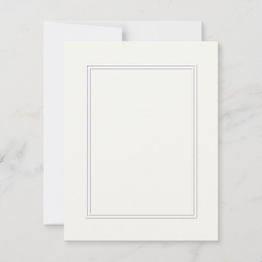 Carte Double Blanc Ombré Bordure sur Papier Blanc (Devant)