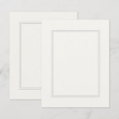 Carte Double Blanc Ombré Bordure sur Papier Blanc (Devant / Derrière)