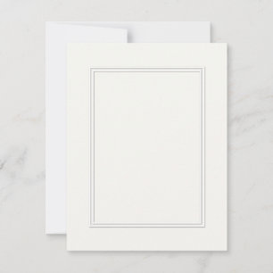 Carte Double Blanc Ombré Bordure sur Papier Blanc