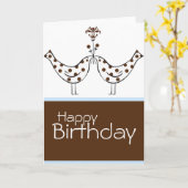 Carte Double Bonheur - Joyeux anniversaire (Fleur jaune)