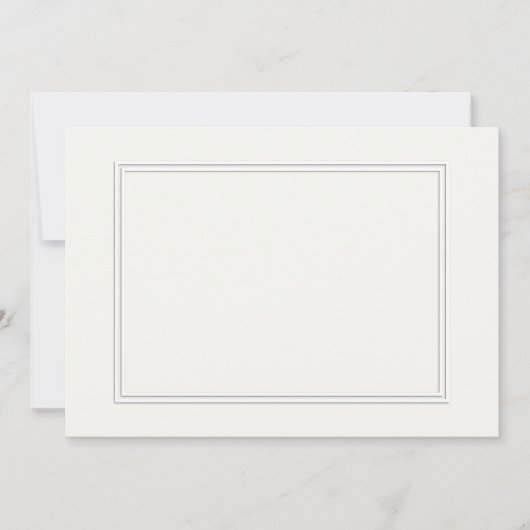 Carte Double bordure ombrée blanche sur papier blanc (Devant)