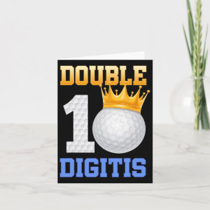 Carte Double chiffres 10e anniversaire 10 ans Golfer Gol