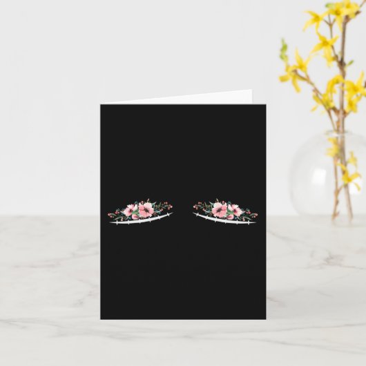 Carte Double cicatrices de mastectomie avec fleurs Cance (Fleur jaune)