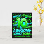 Carte Double Digits 10 Year Old Boys 10th Birthday Boy (Fleur jaune)