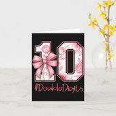 Carte Double Digits Birthday Girl 10th Nk Coquette Bow F (Fleur jaune)