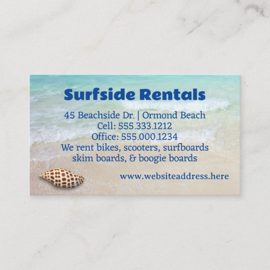 Carte double face Affaires Junonia Beach (Devant)