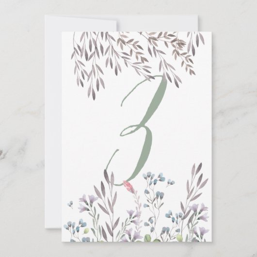 Carte double face de mariage aux fleurs sauvages n (Devant)