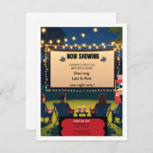 Carte 🎬 Double fonctionnalité Twin Anniversaire Invitat (Devant / Derrière)