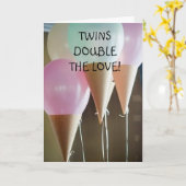 CARTE DOUBLE L'AMOUR À LA NAISSANCE DE VOS JUMEAUX (Fleur jaune)