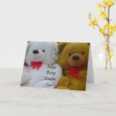 CARTE DOUBLE PLAISIR POUR TOUTE NAISSANCE DOUCE (Fleur jaune)