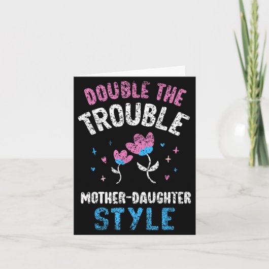 Carte Double problème style mère-fille mère (Devant)