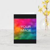 Carte Double Sided Add Image Template Mens Basic Black (Fleur jaune)