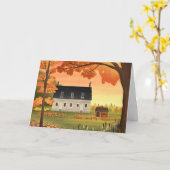 Carte double vierge de la ferme d'automne avec cit (Fleur jaune)